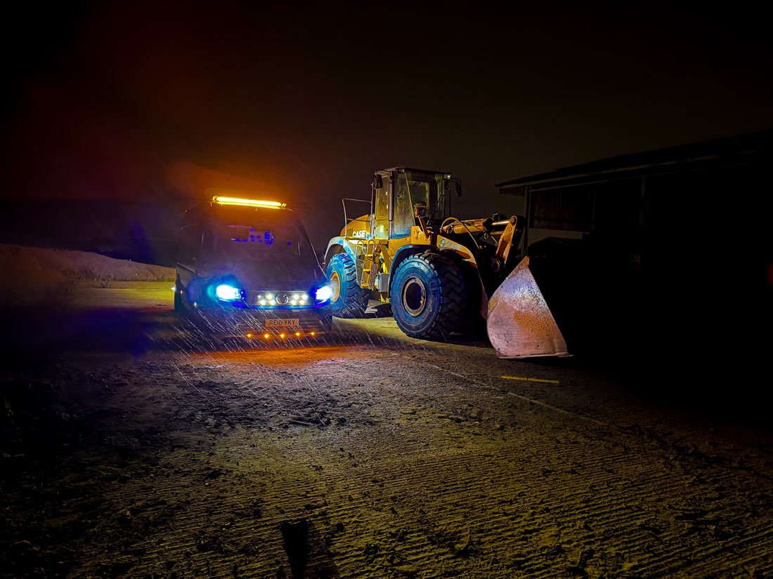 Tuckwell Tyres attending plant machinery at night